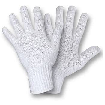 Cordova 3520 White Poly-Cotton Glove, 7-Gauge, Standard Weight, Polyester-Cotton Blend, Machine Knit - Dozen