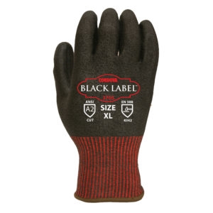 High Performance, Black Label, 13-Gauge, Polyethylene (HPPE) Shell, Touchscreen Fingertips, Black Polyurethane Plam Coating, CE Cut Level 3, Per Pair