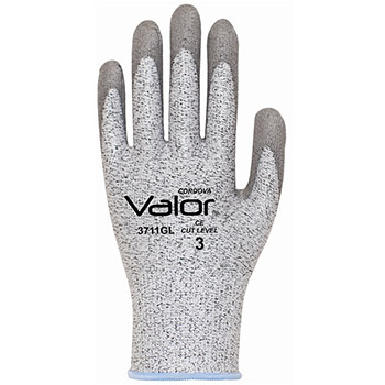 Cordova 3711G Valor HPPE Safety Glove, Salt and Pepper Knit Shell, 13 Gauge Shell, Machine Washable - Pair