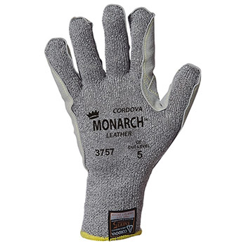Cordova 3757 Monarch Leather Palm Gloves, 10-Gauge Taeki5 Shell, Split Cowhide Leather Palm Patch - Pair