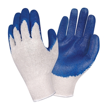 Cordova 3891 Poly/Cotton Latex Coated Glove, Blue Latex Palm Coating, Natural Color, 10 Gauge - Dozen