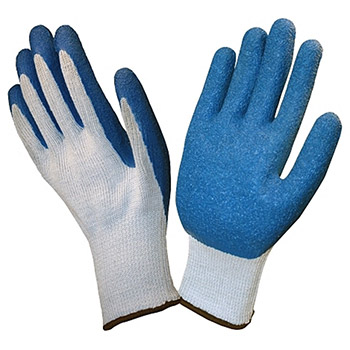 Cordova 3898 Cor-Grip III Glove, Blue Latex Coated Palm, Gray Poly-Cotton Blend, 10-Gauge, Machine Knit - Dozen