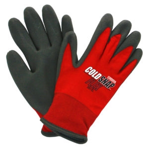 Cold Snap Flex, Two Ply Nylon Shell, Black Foam PVC Palm Coating, Red Nylon Shell, Brushed Acrylic Terry Lining, Per Dz
