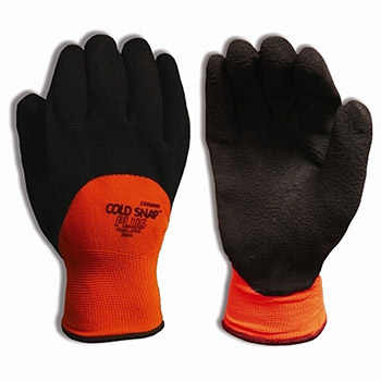 Cordova 3990 Cold Snap Plus Glove, High Visibility Orange, Black Foam Latex Coated Palm, Two Ply shell - Dozen