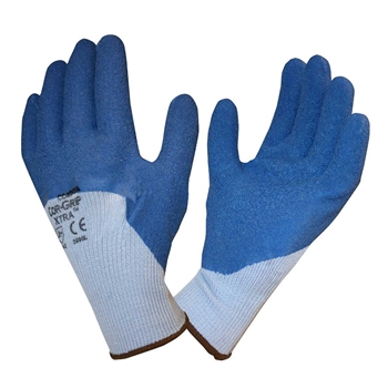 Cordova 3996 Cor-Grip Xtra Glove, Gray Poly-Cotton shell, 10-Gauge, Blue Crinkle Latex Palm Coating - Dozen