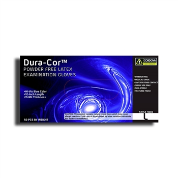 Cordova 4030 DURA-Cor Exam Glove, Medical Grade Disposable, Hi-Viz Blue, Commodity/Industrial grade - Per Case