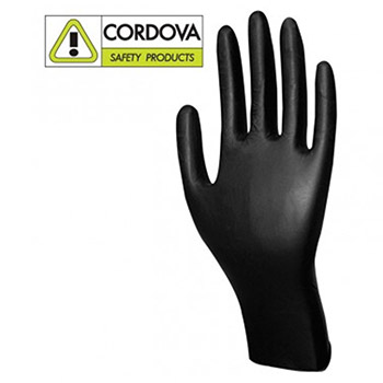 Cordova 4083B Nitri-Cor Eclipse Gloves, Industrial Grade Disposable, Powder Free, Textured, Beaded Cuff, 4-mil, 10-inch Length, 10 Boxes/Case, Per Case