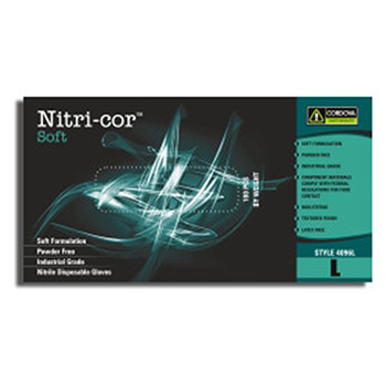 Cordova 4096 Nitri-Cor Soft Nitrile Gloves, Industrial Grade Disposable, Powder-Free, 3 Mil - Case