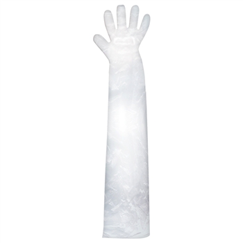 Cordova 4130 Smooth LDPE 30inch Gloves, 1.25 Mil Disposable, Embossed, Shoulder length - Case