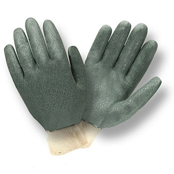 Cordova 5200J Green Double Dipped PVC glove, Etched Grip, Jersey Lined, Knit wrist - Dozen