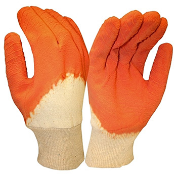 Cordova 5618 Ruffian Rubber Dipped Glove, Jersey Lining, Orange Crinkle Finish, Standard quality, Supported - Dozen