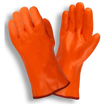 Cordova 5700G Single-Dipped Orange PVC Glove, Foam insulated, Smooth Finish, 12" Length, Supported - Dozen