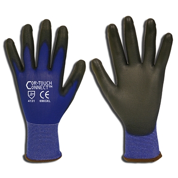 Cordova 6903 Cor-Touch Connect Nylon Glove, Blue Nylon Shell, Conductive Fingers/Thumbs - Dozen