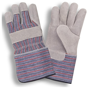 Cordova 7254R Select Shoulder Leather Glove, 4.5" Rubberized Gauntlet Safety Cuff, Striped Canvas Back - Dozen