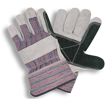 Cordova 7262JP Regular Shoulder Leather Glove, Joint Palm, 2.5" Rubberized Safety Cuff, Striped Canvas Back - Dozen