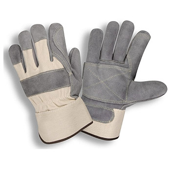 Cordova 7540 Tuf-Cor Heavy Leather Glove, Side Split Leather Glove, Double Palm, White Canvas Back - Dozen