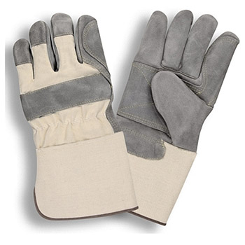 Cordova 7550 Tuf-Cor Heavy Leather Glove, Side Split Leather Glove, Double Palm, White Canvas Back - Dozen