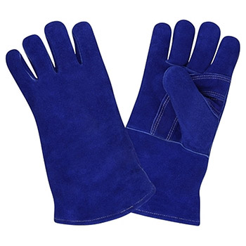 Cordova 7610A Premium Cowhide Welders Glove, Blue Split Leather, Reinforced Palm and Thumb, Size XL - Dozen