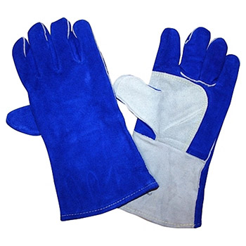 Cordova 7615 Regular Shoulder Welders Glove, Blue Cowhide Leather, Cotton Sock Lining, Reinforced Palm and Thumb - Dozen