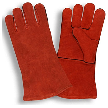 Cordova 7630 Select Cowhide Welders Glove, Red Cowhide Shoulder Leather, One Piece Back Construction - Dozen