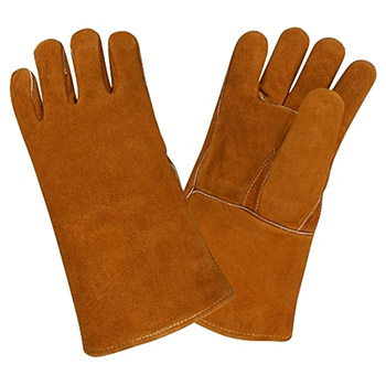 Cordova 7635 Cowhide Welders Gloves, Russet Brown Shoulder Leather, Fully Welted Seams, Straight Thumb - Dozen