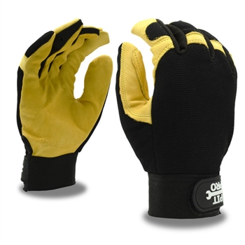 Cordova Pit Pro Activity Glove Deerskin Palm Fingertips And Knuckles Black Stretch Back - 1 Dozen Pairs