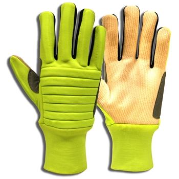 Cordova 7748 Colossus IV Miners Safety Glove, Hi-Viz Yellow Spandex Back, Foam Metacarpal Padding - Each