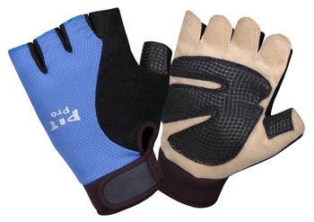 Cordova 77771 Pit Pro Half Finger Glove, Tan Synthetic Leather Palm, Black Sure-Grip Reinforced Palm - Dozen