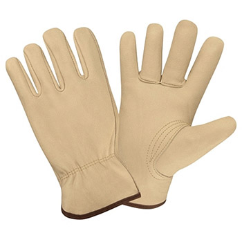 Cordova 8210 Standard Grain Cowhide Driver, Unlined Leather Glove, Shirred Elastic Back, Keystone Thumb, Per Dozen