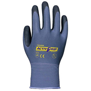 Cordova AG581 Towa ActivGrip Advance Glove, Gray Poly-Cotton Shell, Black Micro-Finish Nitrile Palm coating - Dozen