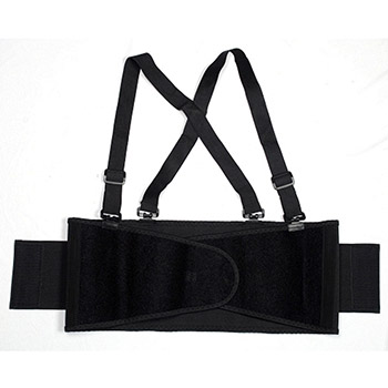 Cordova BSB01 Black Back Support Belt, 1.25" Extra Wide Black Elastic Suspenders, Breakaway Suspenders - Each