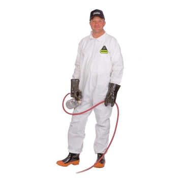 Cordova CP Defender White Microporous Coverall With Zipper Front And Collar Open Wrists & Ankles No Elastic - 1 Case