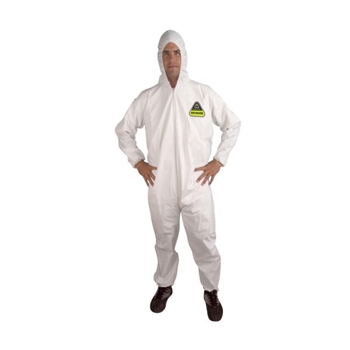 Cordova CPH Defender White Microporous Coverall Small With Hood Zipper Front And Collar Elastic At Hood Wrists & Ankles - 1 Case