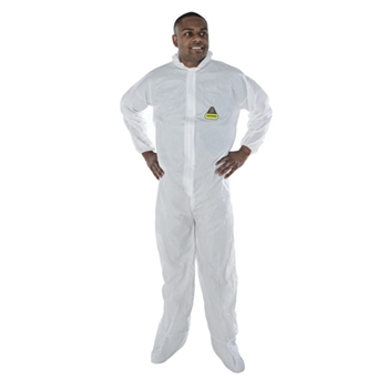 Cordova CPHB Defender White Microporous Coverall Small With Hood & Boots Zipper Front And Collar Elastic At Hood Wrists And Ankles / Boots - 1 Case