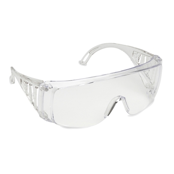 Cordova EC10SX Slammer Clear Safety Glasses, Uncoated Lens, Vented Clear Frames, Fits Over Prescripition Glasses, Per Box of 12 Pairs
