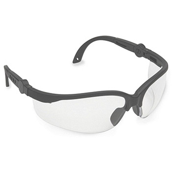 Cordova EFB10S Akita Black Safety Glasses, Clear Lens, 5 Position Rachet Temple, Per Dz