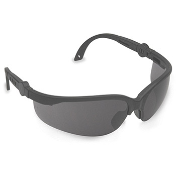 Cordova EFB20S Akita Black Safety Glasses, Gray Lens, 5 Position Rachet Temple, Per Dz