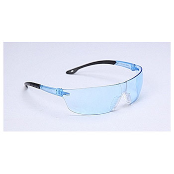 Cordova EGF15S Jackal Blue Safety Glasses, Light Blue Lens, Frosted Blue Temple, Clear Gel Nose Piece, Per Dz