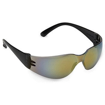 Cordova EHB80S Bulldog Black Safety Glasses, Rainbow Mirror Lens, Meets ANSI Z87+ Standards - Per Dz