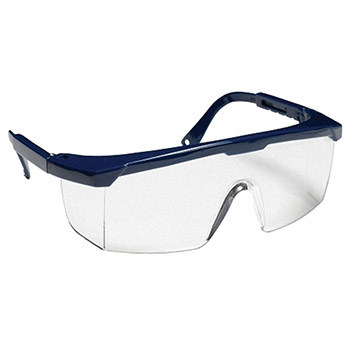 Cordova EJN10S Retriever Blue Safety Glasses, Clear Lens, Blue Frame, Integrated Side Shields, Adjustable Temples, Per Dz