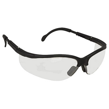 Cordova EKB10S Boxer Black Safety Glasses, Clear Lens, Extendable Temples, 12 Pairs