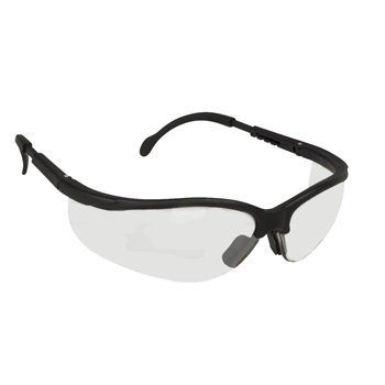 Cordova EKB10ST Boxer Black Safety Glasses, Clear Anit-Fog Lens, Extendable Temples, Per Dz