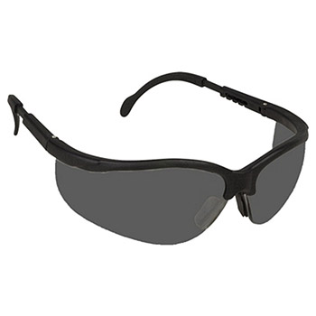 Cordova EKB20S Boxer Black Safety Glasses, Gray Lens, Extendable Temples, Per 12 Pairs