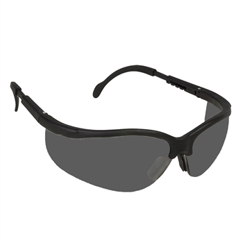 Cordova EKB20ST Boxer Black Safety Glasses, Gray Anti-Fog Lens, Extendable Temples, Per Dz