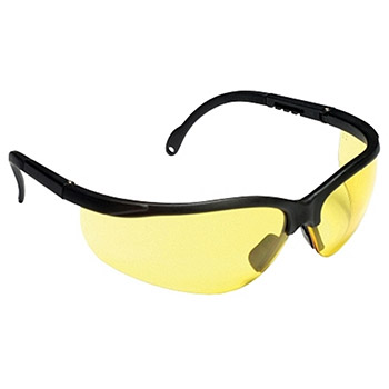 Cordova EKB30S Boxer Black Safety Glasses, Amber Lens, Extendable Temples, Per Dz