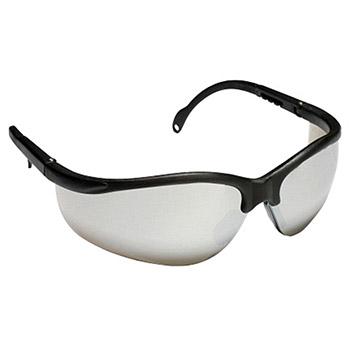 Cordova EKB70S Boxer Black Safety Glasses, Silver Mirror Lens, Extendable Temples, Per Dz