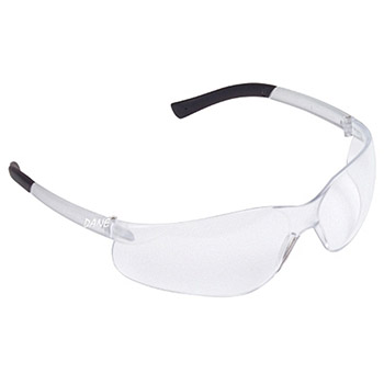 Cordova EL10S Dane Clear Safety Glasses, Frosted Clear Frame, Clear Lens, Rubber Temples, Per Dz