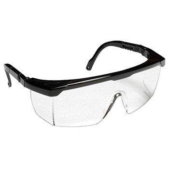 Cordova EMB10S Retreiver II Safety Glasses, Clear Lens, Black Nylon Frame, Integrated Side Shields, Per Dz