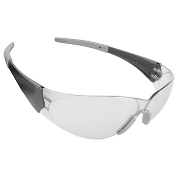 Cordova ENB10S Doberman Gray Safety Glasses, Black Frame, Clear Lens, Gray Gel Nose Piece, Gray Temple Sleeves