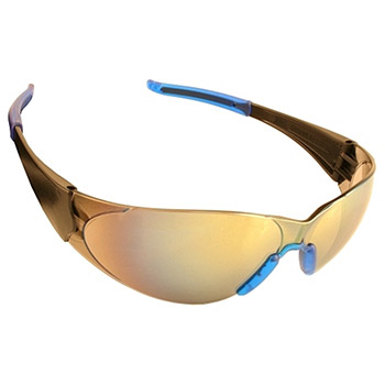 Cordova ENB70S Doberman Silver Safety Glasses, Black Frame, Blue/Gray Gel Nose and Temples, Per Dz